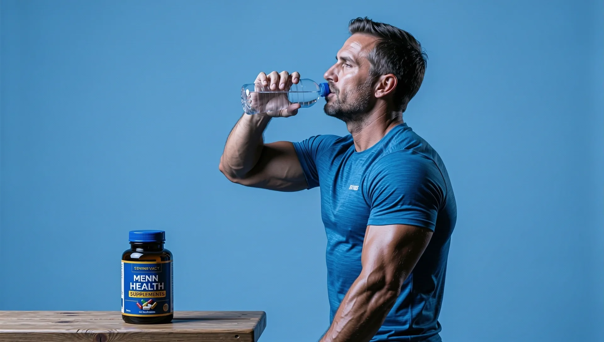 Vitamins for men and active lifestyle focus